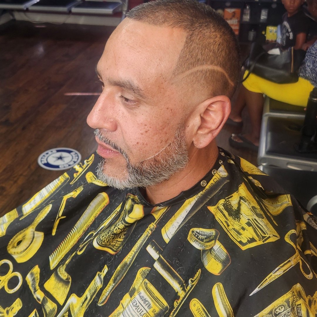 Beard trim with side fade at Sees Barbershop in Concord, CA