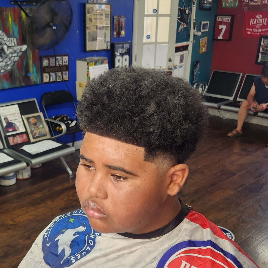 Kid's fresh fade haircut at Sees Barbershop, Concord, CA