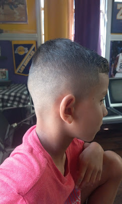 Kid's high-and-tight skin fade at Sees Barbershop, Concord, CA